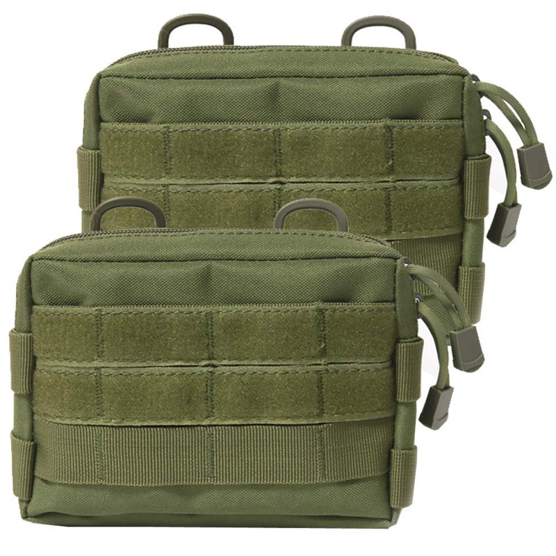 Novemkada MOLLE Pouches - 2 Pack Tactical Compact Water-Resistant Utility Gadget Gear EDC Pouch(Pack of 2 Green) - Image 1